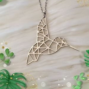 🦋 Geo Hummingbird Pendant